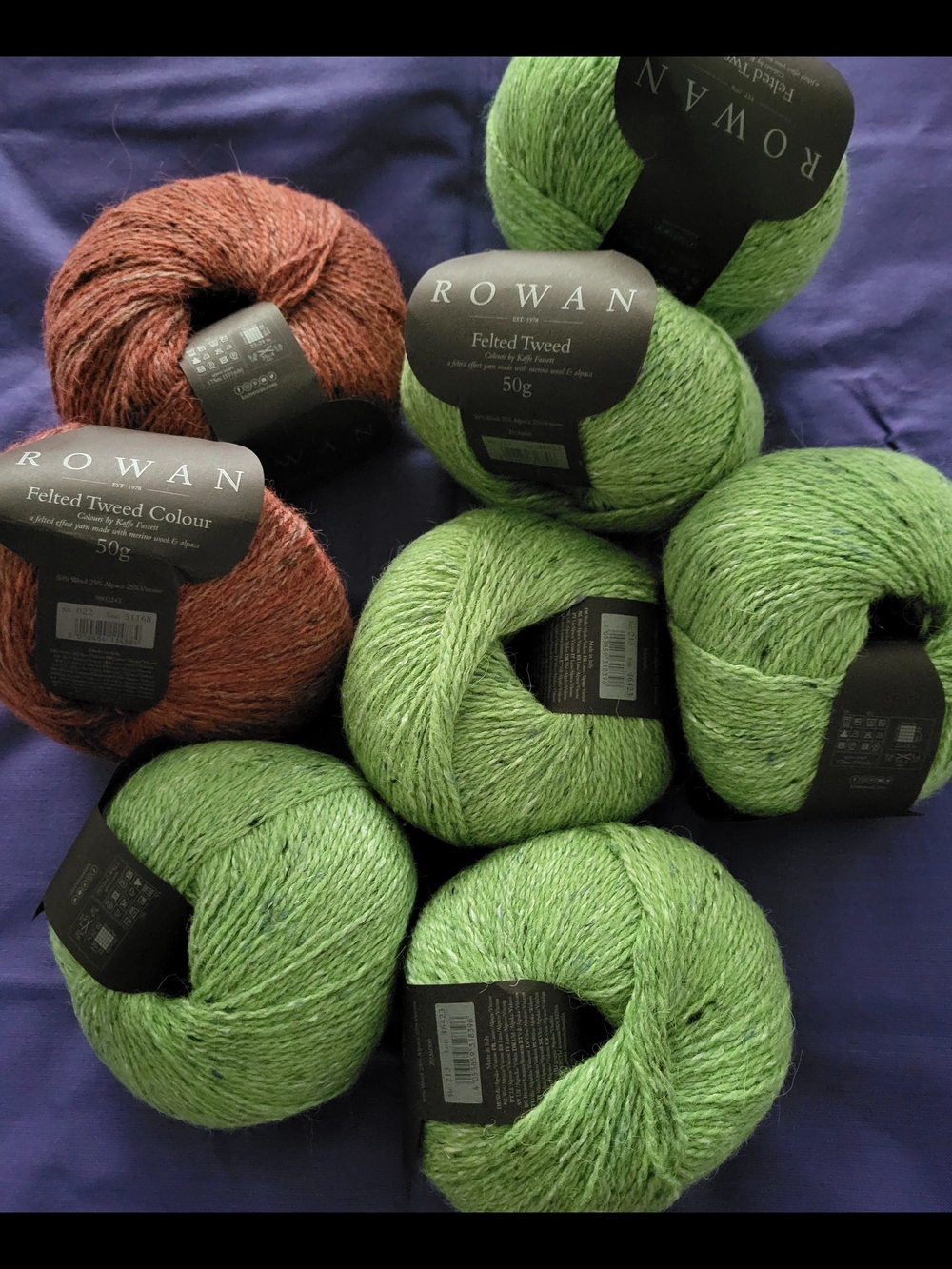 Rowan Felted Tweed Yarn Balls - Green & Rust